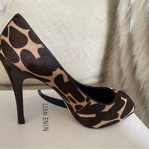 Mixed print heels